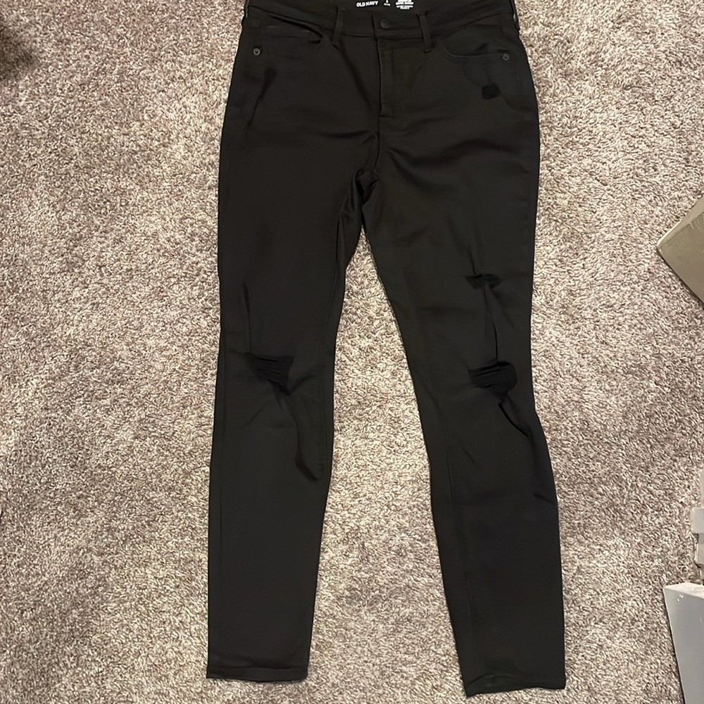Old Navy high rise rockstar skinny distressed jeans with secret smooth pockets